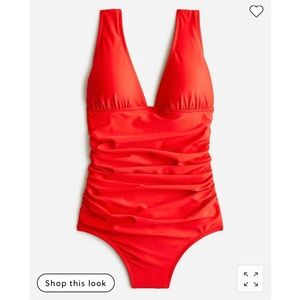 J.Crew long-torso ruched V-neck one-piece bathing suit *NEW WITH TAGS* 🏷️